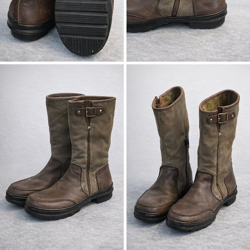 Deer Lodge Leather & Suede Mid-Calf Boots Ladies Size 9